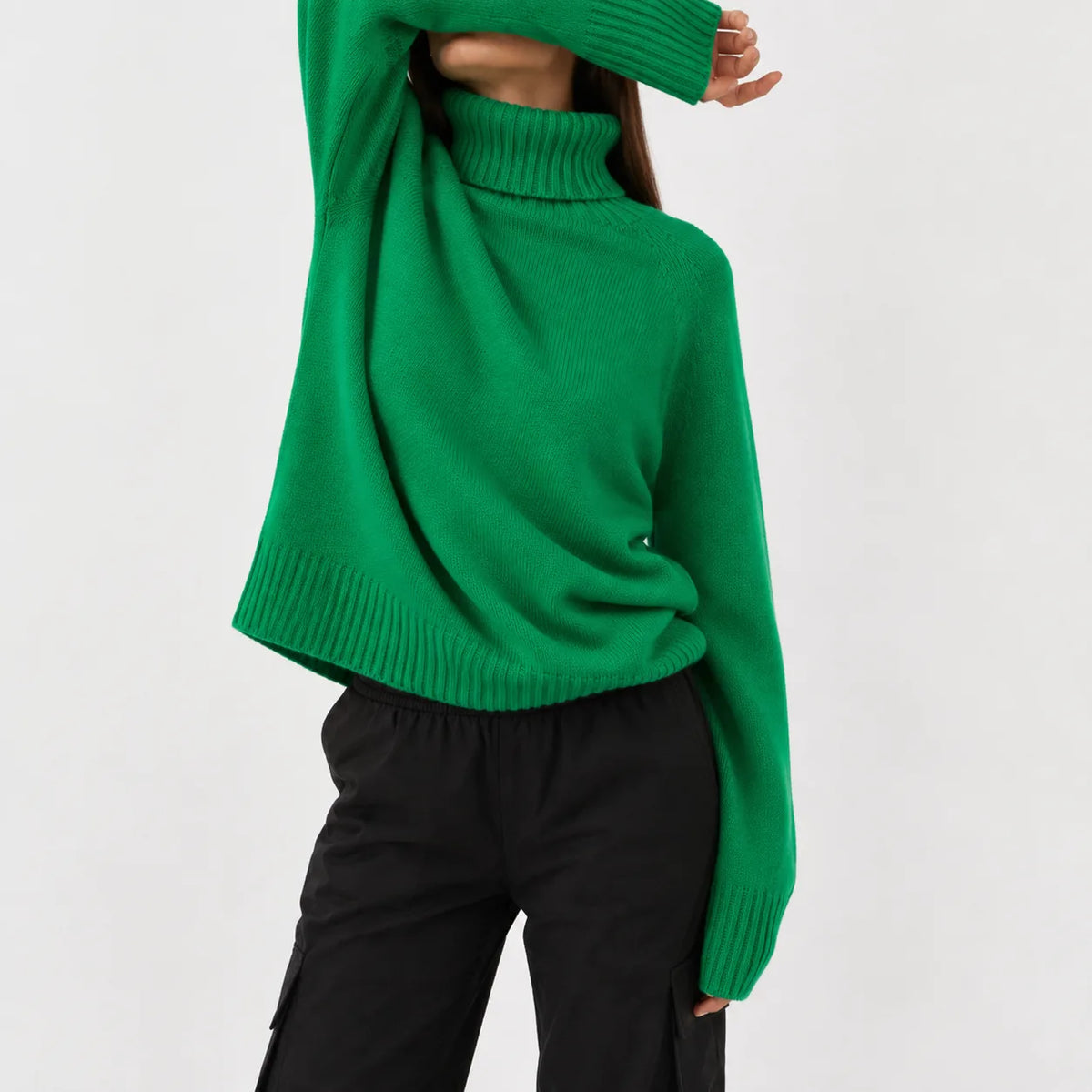 Oversized turtleneck jumper