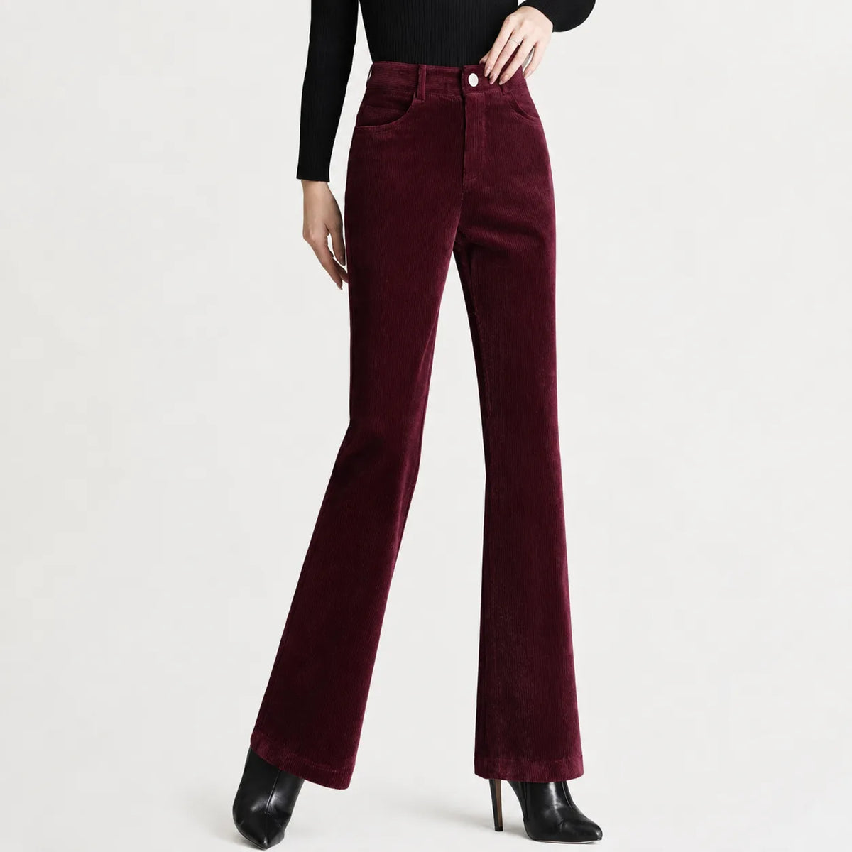 Bootcut broek met corduroy