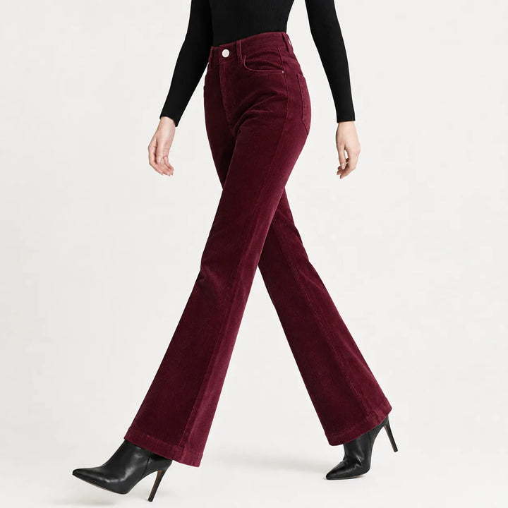 Bootcut broek met corduroy