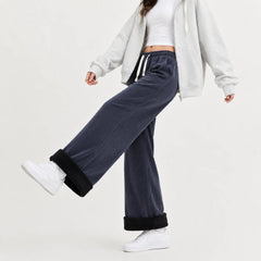 Wijde corduroy broek met trekkoord