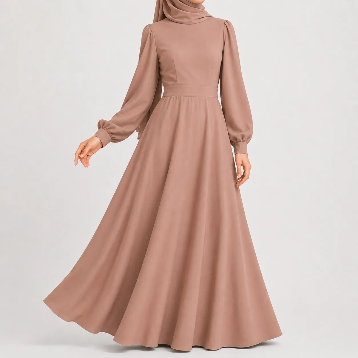Lange jurk met hoge taille