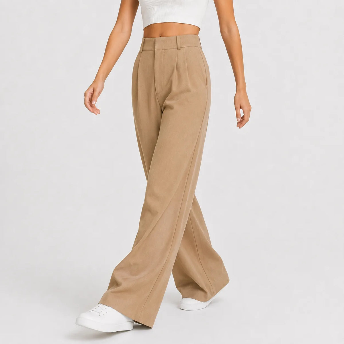 High waist wide leg pants