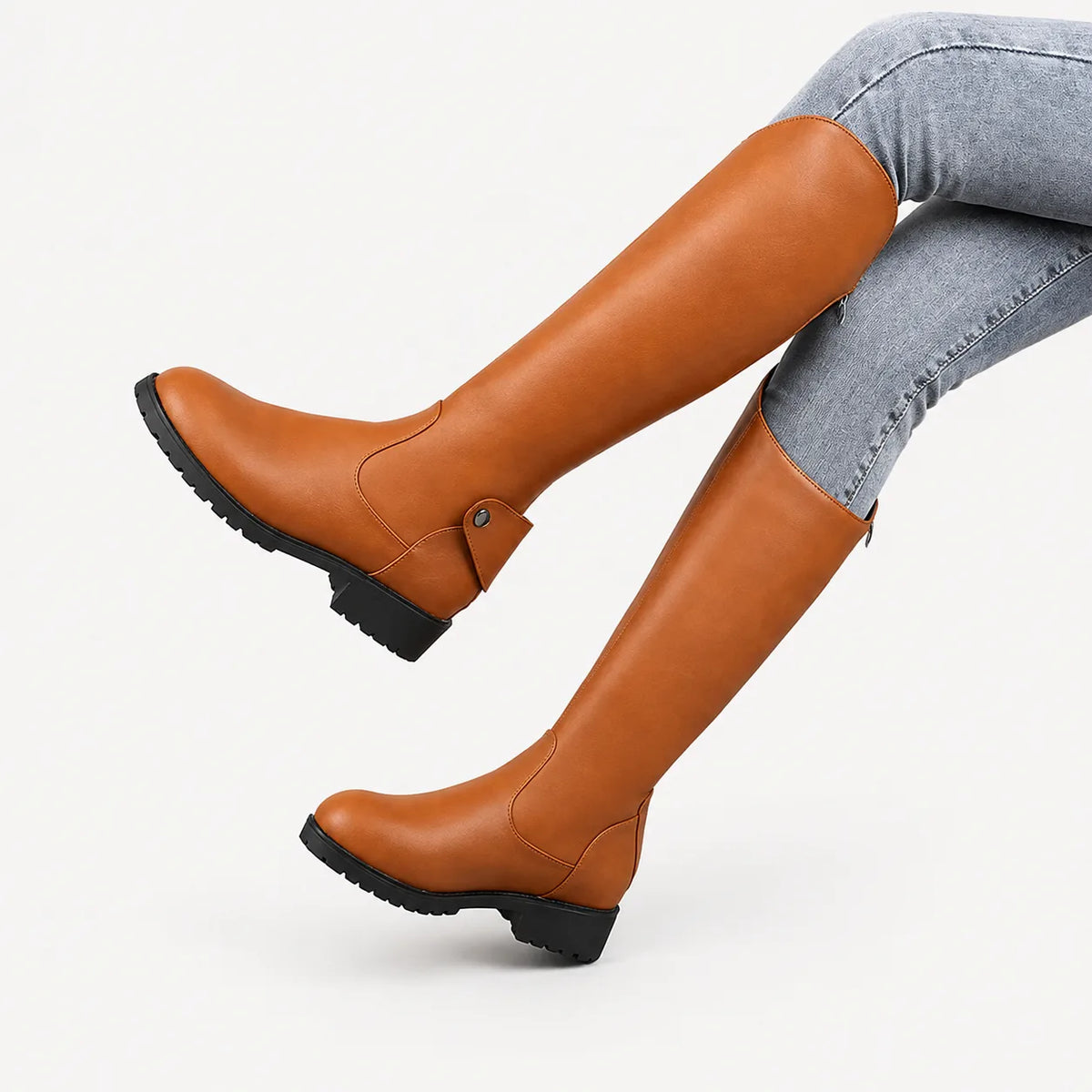 Knee-high laarzen met blokhak