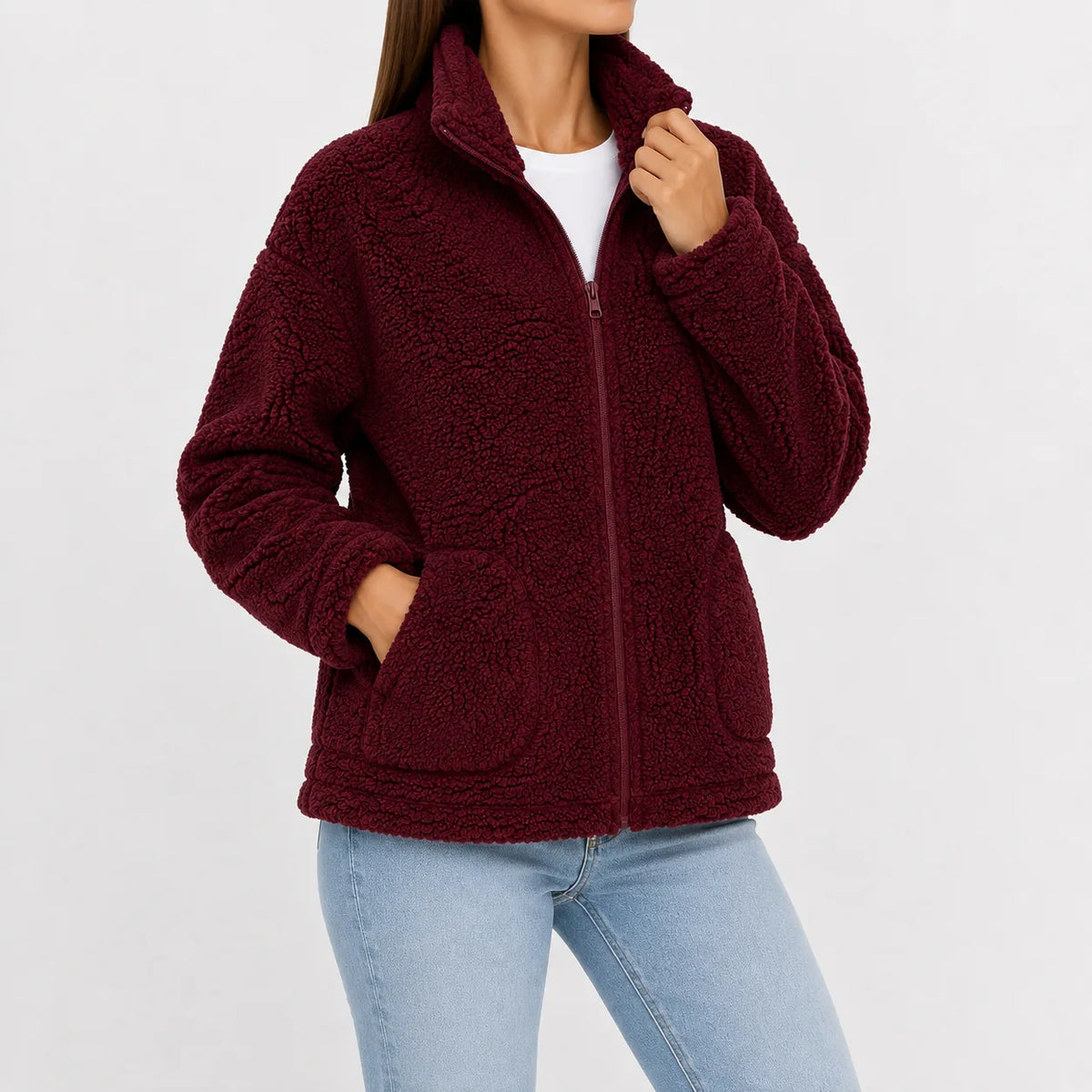 Fleece jacket met rits