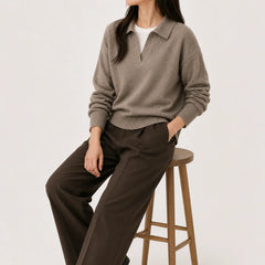 Sweater met V-hals en lange mouwen