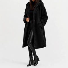 Oversized teddy jas met capuchon