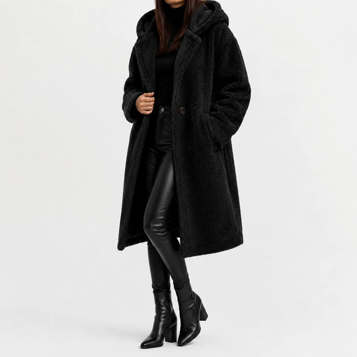 Oversized teddy jas met capuchon