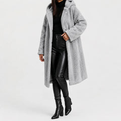 Oversized teddy jas met capuchon