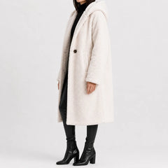 Oversized teddy jas met capuchon