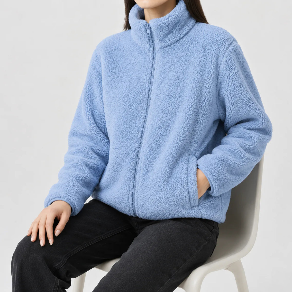Fleece jas met rits