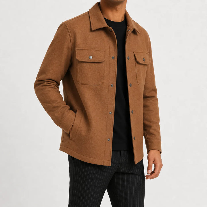 Overshirt met mandarin kraag