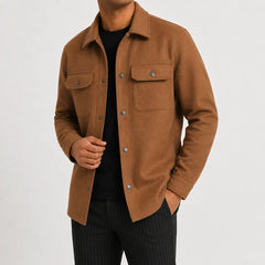 Overshirt met mandarin kraag