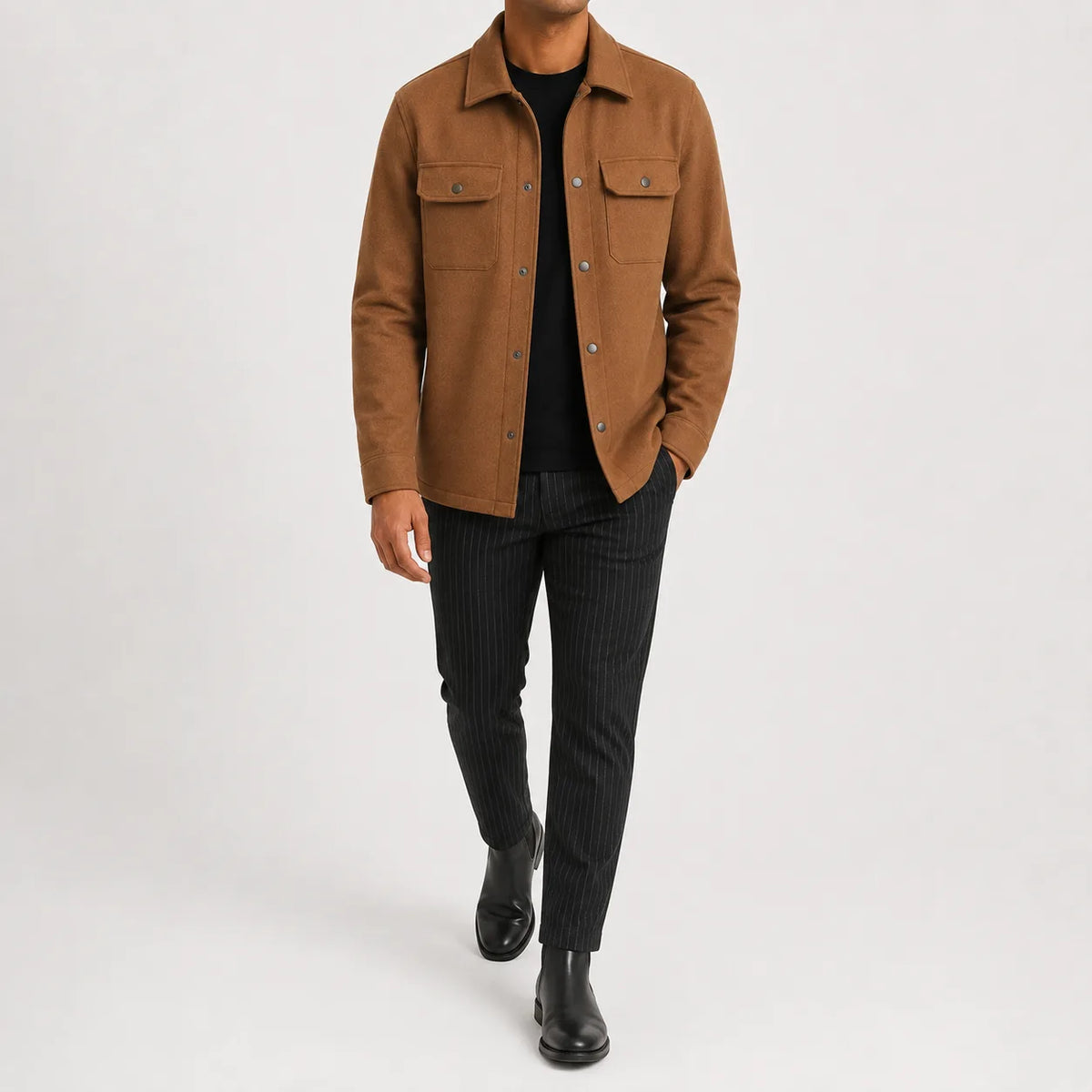 Overshirt met mandarin kraag