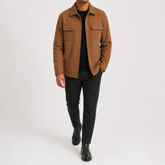 Overshirt met mandarin kraag