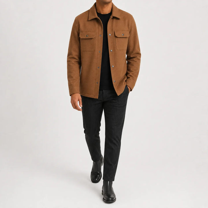 Overshirt met mandarin kraag