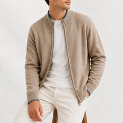 Zip-up trui met gebreide textuur