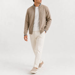 Zip-up trui met gebreide textuur