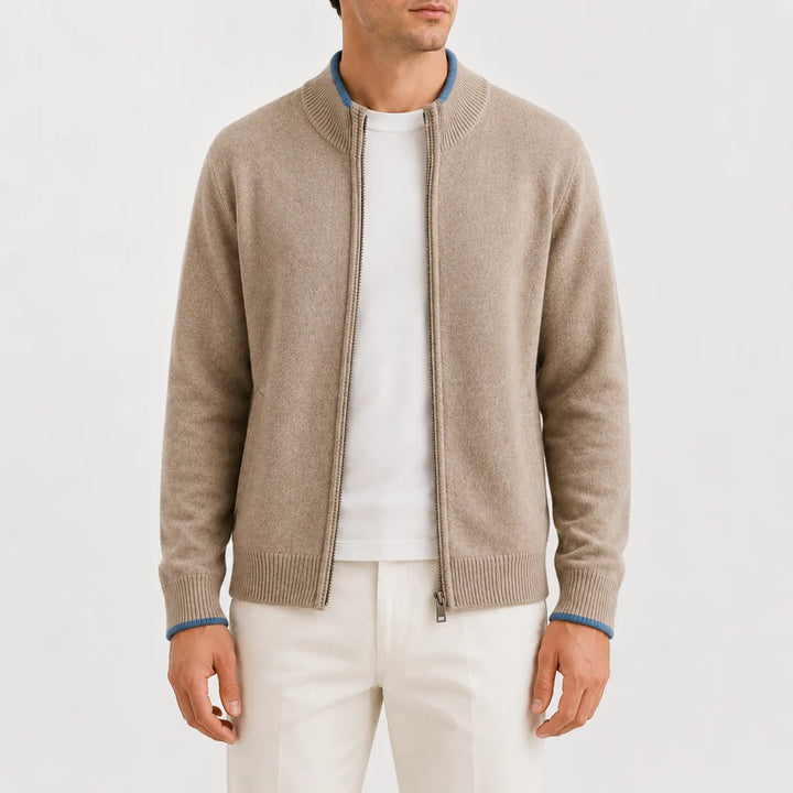 Zip-up trui met gebreide textuur
