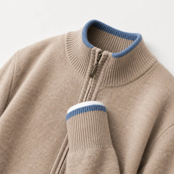 Zip-up trui met gebreide textuur
