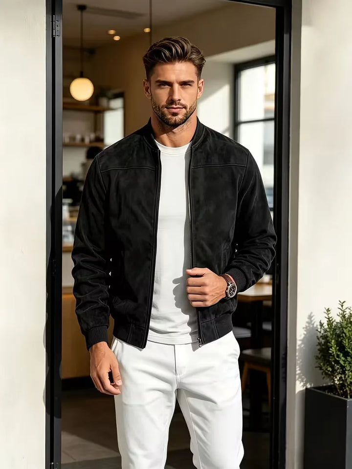 Bomberjack met baseball collar