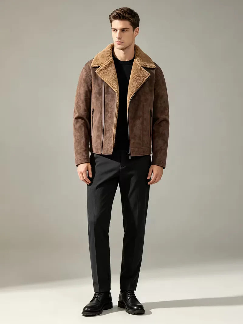 Leren jassen met asymmetrische rits