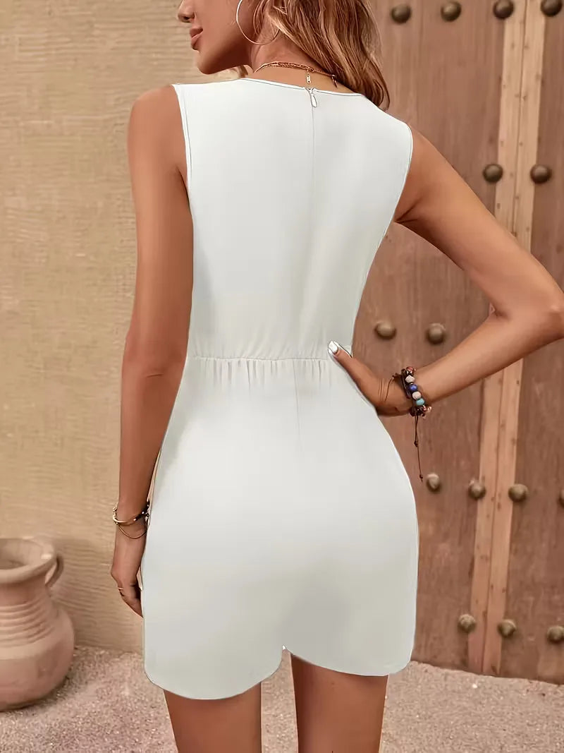Jumpsuit met V-hals en kettingriem