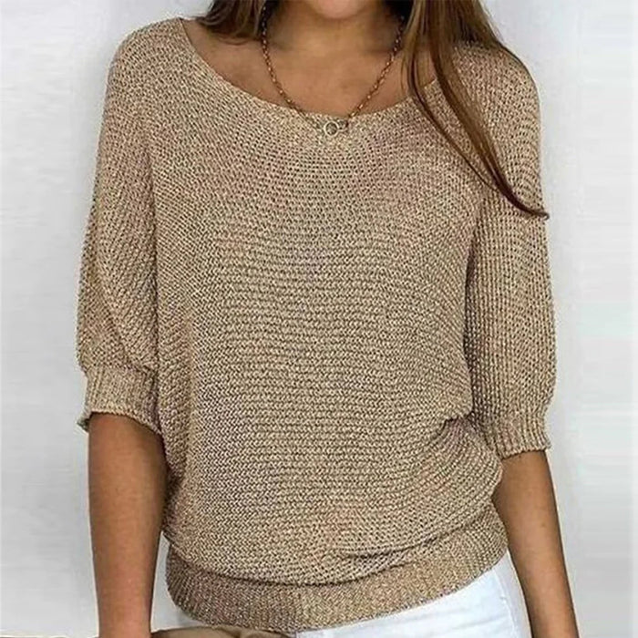 Comfortabele dames trui gemaakt van zachte luxe stof voor moeiteloze casual elegantie en zelfverzekerd comfort gedurende de hele dag. Gemaakt van hoogwaardig ijsporselein katoen/polyester en spandex voor een comfortabel gevoel.