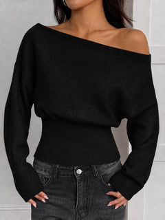 Oversized trui met asymmetrische hals