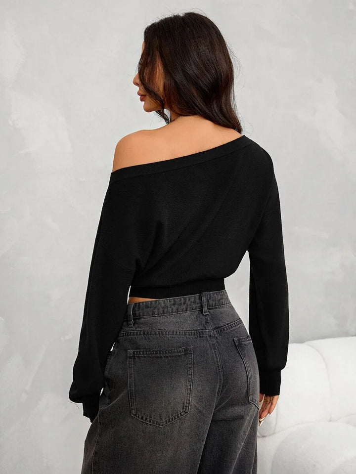 Oversized trui met asymmetrische hals