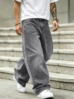 Loose fit jeans met meerdere zakken