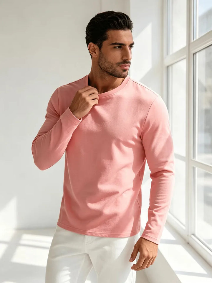 Longsleeve slim fit met crew neckline