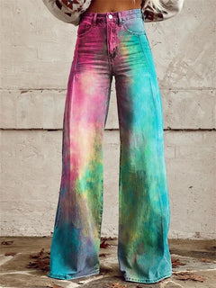 High-waisted wide-leg pants