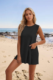 Fabienne | Set met ingebouwde broeken in de kleur Zwart voor dames in Smart-casual stijl ideaal voor de zomer.