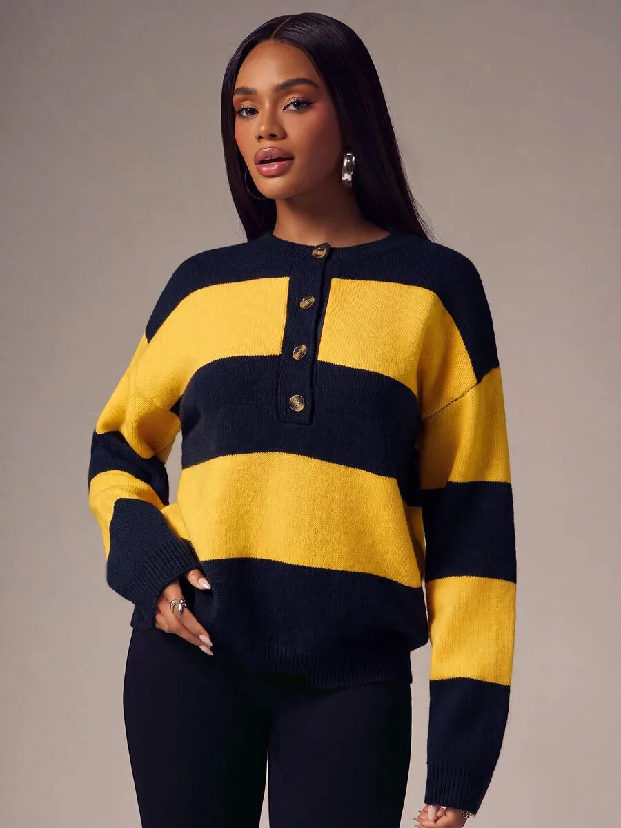 Oversized sweater met knopen