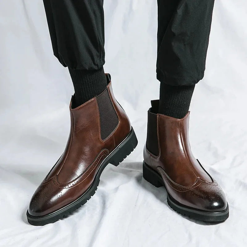 Chelsea boots met brogue detailing