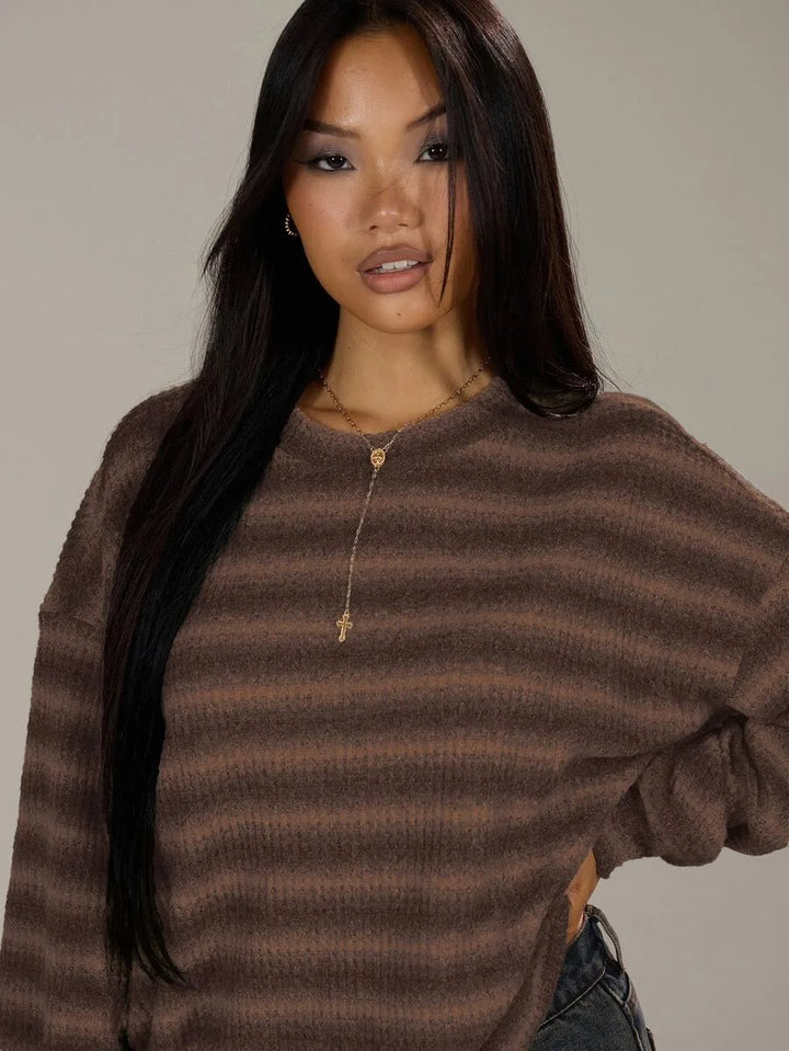 Oversized sweater met gestreept patroon