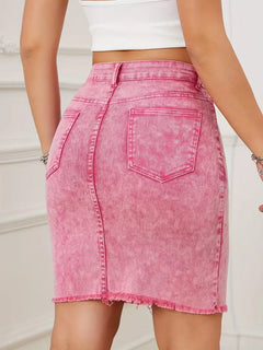 Denim rok met hoge taille