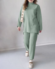 Femke | Dames 2-delige set in de kleur Groen voor dames in stijl ideaal voor de winter