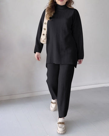 Femke | Dames 2-delige set in de kleur Zwart voor dames in stijl ideaal voor de winter