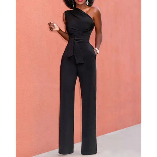 Femke | Strakke en stijlvolle jumpsuit in de kleur Zwart voor dames in Party stijl ideaal voor de herfst.