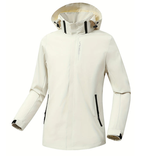 Femke | Wind- en waterdicht dames sportjack met capuchon in de kleur Beige voor dames in Outdoor stijl ideaal voor de herfst.