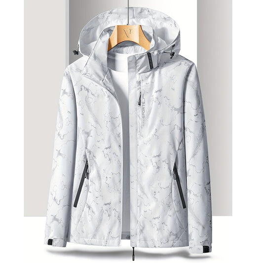 Femke | Wind- en waterdicht dames sportjack met capuchon in de kleur Wit voor dames in Outdoor stijl ideaal voor de herfst.