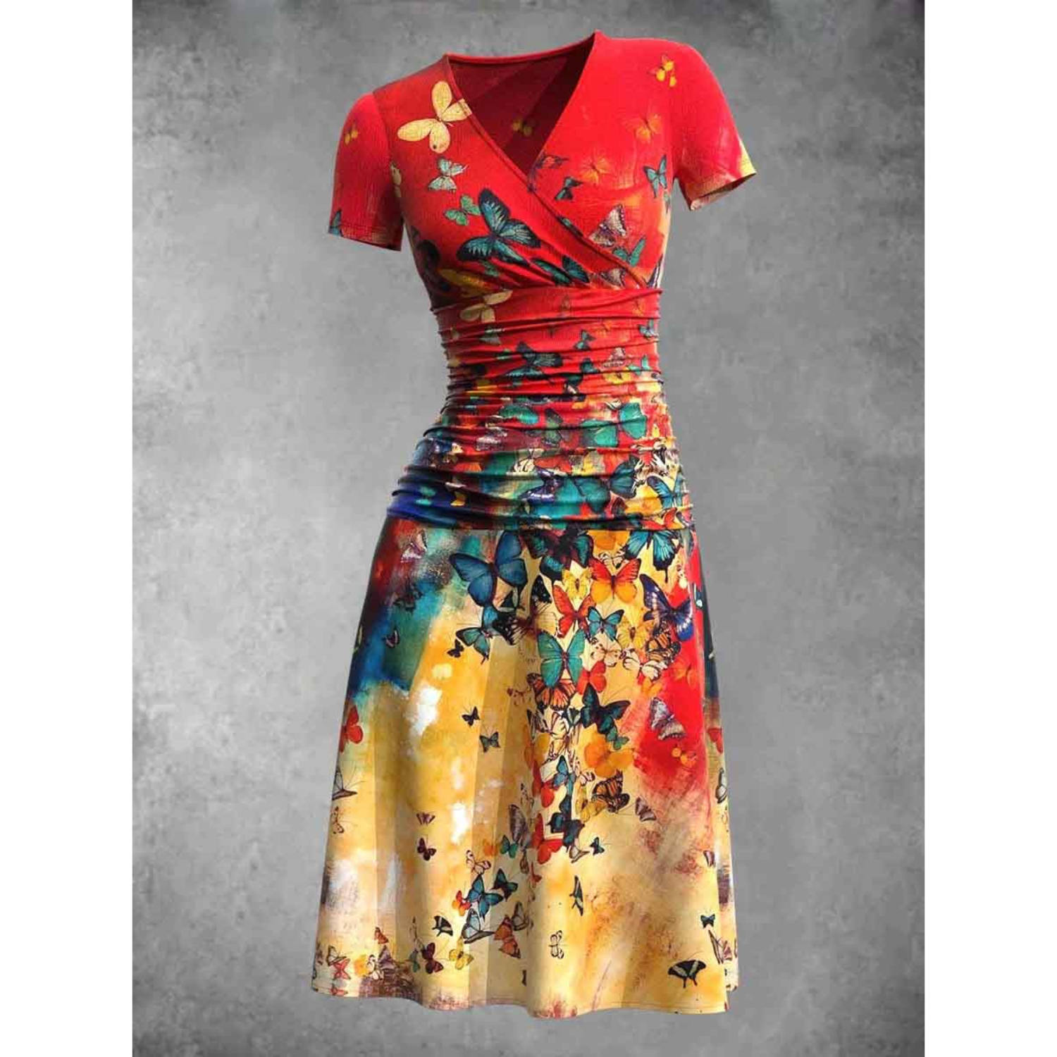 Femke | Zomerjurk met print in de kleur Blauw voor dames in Streetwear stijl ideaal voor de zomer.