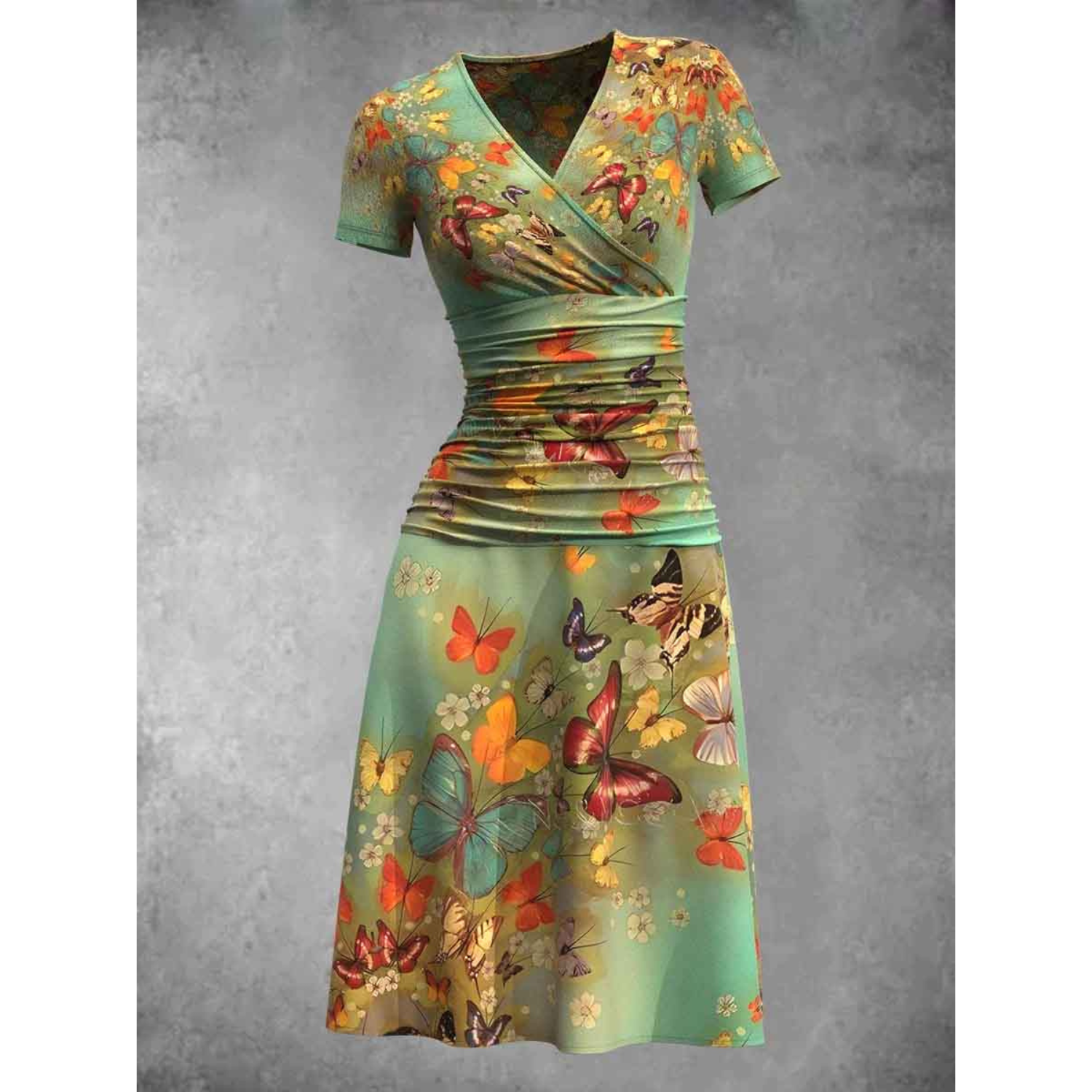 Femke | Zomerjurk met print in de kleur Groen voor dames in Streetwear stijl ideaal voor de zomer.