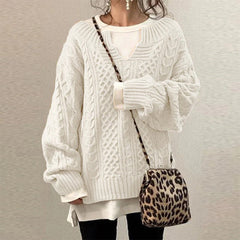 FEMM | Casual gebreide damestrui in de kleur Wit voor dames in Casual stijl ideaal voor de herfst.