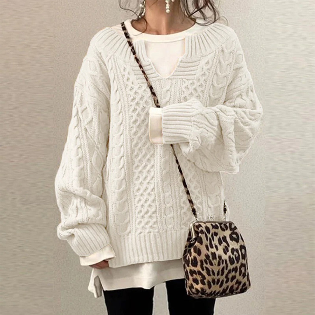 FEMM | Casual gebreide damestrui in de kleur Wit voor dames in Casual stijl ideaal voor de herfst.