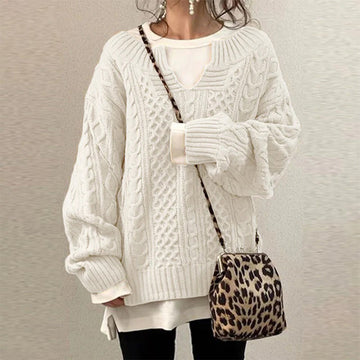 FEMM | Casual gebreide damestrui in de kleur Wit voor dames in Casual stijl ideaal voor de herfst.