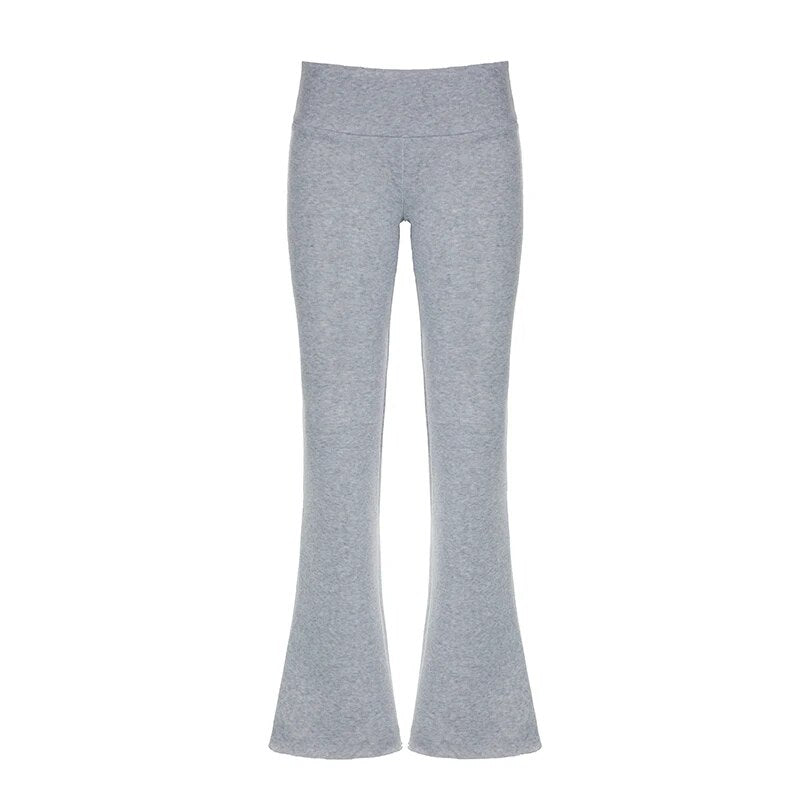Fenna | Casual lage taille uitlopende broek in de kleur Grijs voor dames in stijl ideaal voor de herfst.
