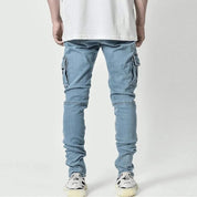 Fernand | Heren Denim Cargo Broek in de kleur Zwart voor heren in Outdoor stijl ideaal voor de herfst.