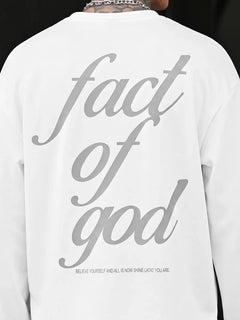 Oversized longsleeve met graphic slogan